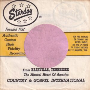Starday Records U.S.A. Company Sleeve 1961 – 1962