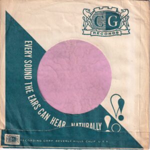 C G Records / Infinity Records U.S.A. Company Sleeve 1961 -1964