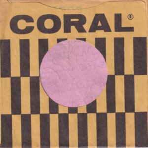 Coral Records U.S.A. No “The Stars Are Out ” Printed On Front , Albums 1960 -1963 On Back Company Sleeve 1963 – 1967