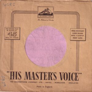 HMV His Masters Voice U.K. Black Print Made In England Company Sleeve 1953 – 1956