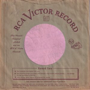 RCA Victor Records U.S.A. 21-100-139-3 Cut Straight With Large Notch Red Print On Green Company Sleeve 1950 – 1952