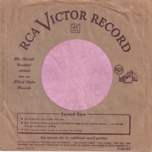 RCA Victor Records U.S.A. 21-100-139-3 Cut Straight With Notch Company Sleeve 1950 – 1952