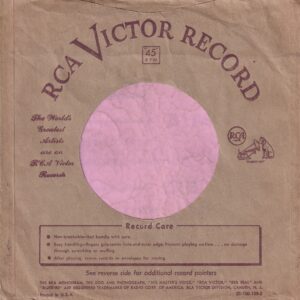 RCA Victor Records U.S.A. 21-100-139-3 Cut Straight With V Notch Company Sleeve 1950 – 1952
