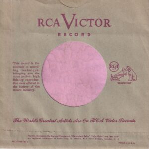 RCA Victor Records U.S.A. 21-100-90-1 Cut Straight with U Notch Company Sleeve 1949 – 1950
