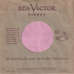 RCA Victor Records U.S.A. 21-100-90-1 Cut Straight with V Notch Company Sleeve 1949 – 1950