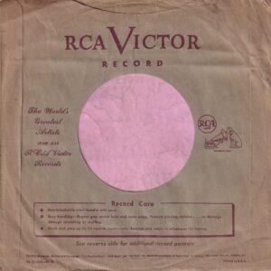 RCA Victor Records U.S.A. 21-100-90-2 Cut Straight with Large Notch Company Sleeve 1949 – 1950