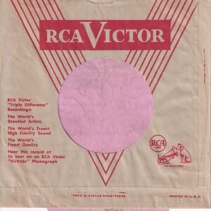 RCA Victor U.S.A. Small U Notch Company Sleeve 1954 ? – 1958 ?