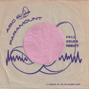 ABC Paramount U.S.A. Purple Print Design Printed On One Side Only Company Sleeve 1955 – 1958
