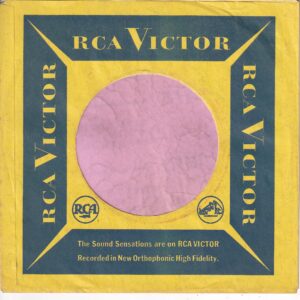 RCA Victor U.S.A.  Blue And Yellow Cut Straight With No Notch Company Sleeve 1960 – 1965 ?