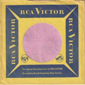 RCA Victor U.S.A.  Blue And Yellow With V Notch Company Sleeve 1960 – 1965 ?