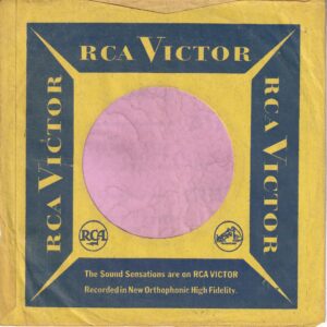 RCA Victor U.S.A.  Blue And Yellow With Wide Notch Company Sleeve 1960 – 1965 ?
