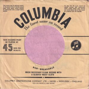 Columbia U.K. Print All In Black Company Sleeve 1953 – 1956