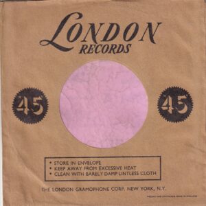 London Records U.S.A. Black Print No FFRR Logo Made In England Company Sleeve  19 ? -1962
