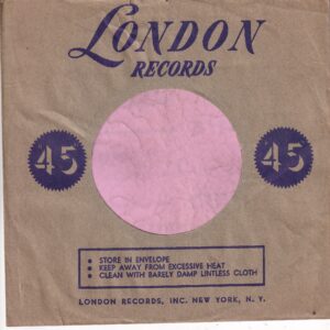 London Records U.S.A. Dark Blue Print No Reg Mark Company Sleeve  19 ? -1962