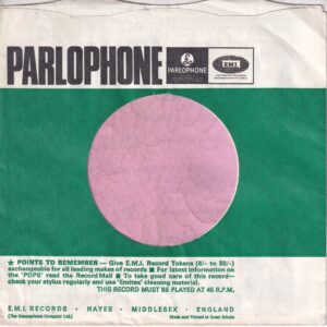Parlophone U.K. Company Sleeve Fran The Fan No 1 1965 – 1966
