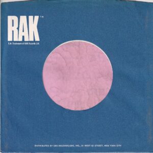 RAK U.S.A. Details Printed On The Front Company Sleeve 1971-1973