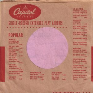 Capitol Records U.S.A. Curved Top Company Sleeve 1954 -1955