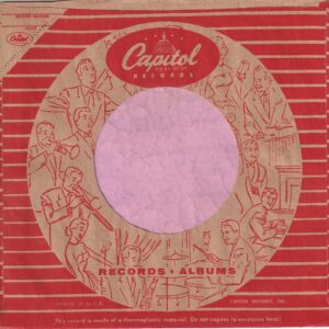 Capitol Records U.S.A. Logo Inside The Circle Of Musicians , Curved Top , Printed In USA On Second Line From Bottom Company Sleeve 1955 -1959