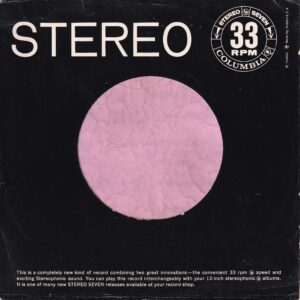 Columbia Stereo Seven U.S.A. Black With White Print , Text On Both Sides Company Sleeve