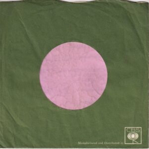 CBS Records U.K. Distribution Sleeve For Dandilion , Mum’s , Dolphin Etc. White Print On Green Company Sleeve 1969 – 1972