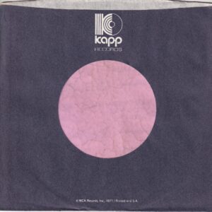 Kapp Records U.S.A. Has Date 1971 In Details On Bottom Grey Print Company Sleeve 1971