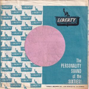 Liberty Records U.S.A. White Print Cut Straight With A Notch Company Sleeve 1961 -1965