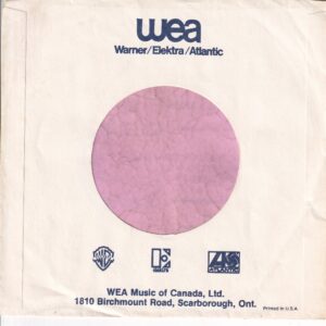 WEA Canadian Warner , Elektra , Atlantic Blue Print On White Company Sleeve