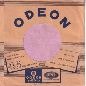 Odeon Greece Dark Blue Print On Brown Paper Company Sleeve