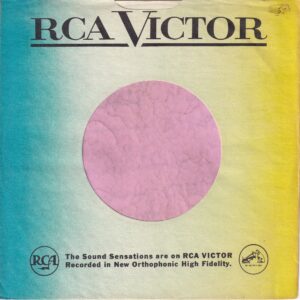 RCA Victor U.S.A. Cut Straight With A Notch Blue To Yellow Company Sleeve 1959 – 1960