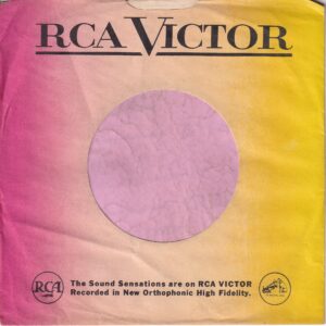 RCA Victor U.S.A. Cut Straight With A Notch Red To Yellow Company Sleeve 1959 – 1960