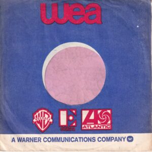 WEA Canadian Warner , Elektra , Atlantic Red Print On Blue Company Sleeve