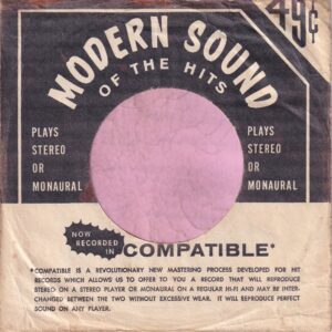 Hit Records U.S.A. Modern Sound Black And White Print Company Sleeve 1963 – 1965