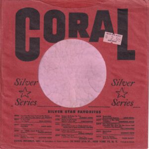 Coral U.S.A. Silver Series Used For Re-Issues Company Sleeve