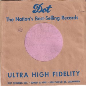 Dot U.S.A. Blue Print On Brown Paper Without Registration Mark , Curved Top Company Sleeve 1956 – 1960