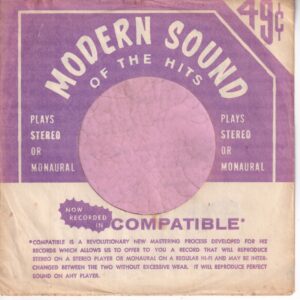 Hit Records U.S.A. Modern Sound Purple And White Print Company Sleeve 1963 – 1965