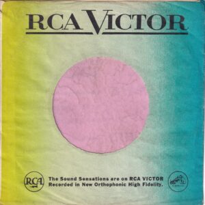 RCA Victor U.S.A. Cut Straight Without A Notch Blue To Yellow Company Sleeve 1959 – 1960