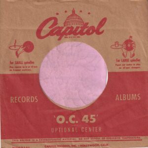Capitol Records U.S.A. Logo The Same Size Both Sides Cut Straight With Notch Glued L & R Printed In USA Under “This” Red Line Doesn’t Extend To The Sleeve Edge Company Sleeve 1951 -1953