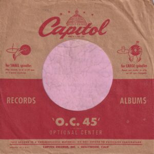 Capitol Records U.S.A. Logo Smaller On Back Cut Straight With Notch Glued L & R Thin Lettering Red Line Does Not Extend To Sleeve Edge Company Sleeve 1951 -1953