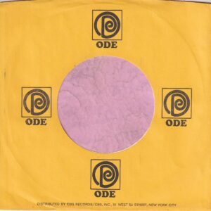 Ode Records U.S.A. Black Print On Yelow Curved Top White Paper Company Sleeve 1967 – 1970