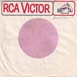 RCA Victor Canadian Red And Black Print On White With Dog Logo In Red Border Company Sleeve