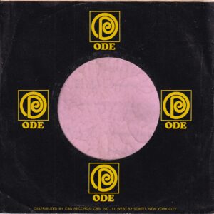 Ode Records U.S.A. Yellow Print On Black Cut Straight Company Sleeve 1967 – 1970