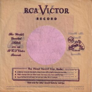 RCA Victor Records U.S.A. 48 Series Transparent Version Cut Straight with Notch Glued L & R Company Sleeve 1949 – 1950