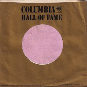 Columbia Records U.S.A. Hall Of Fame Gold Glossy Paper With Address Details On Both Sides Inside Glued Company Sleeve