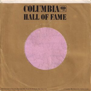 Columbia Records U.S.A. Hall Of Fame Gold With Address Details On Front Cut Straight Company Sleeve