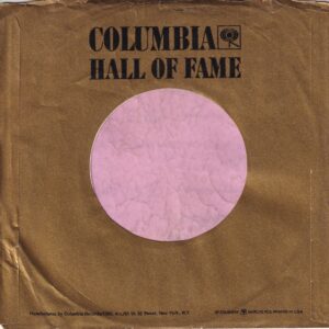 Columbia Records U.S.A. Hall Of Fame Gold Glossy Paper With Address Details On Both Sides Glued Left And Right Company Sleeve