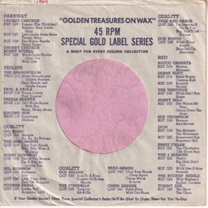 Quality Records Canadian Gold Label Series Grey Company Sleeve