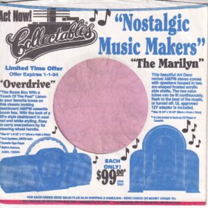 Collectables U.S.A. Nostalgic Music Makers Advert Collector Series 45’s Company Sleeve 1984 – 1993