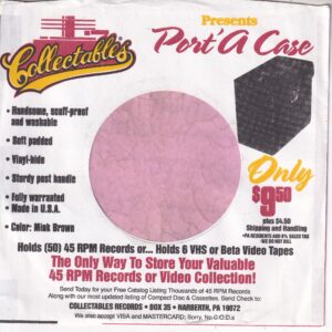 Collectables U.S.A. Port A Case Advert Collector Series 45’s Company Sleeve 1984 – 1993