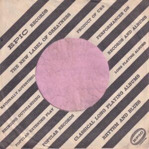Epic Records U.S.A. No Detachable Corner Glued L & R Company Sleeve 1957 – 1961