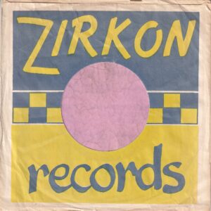 Zirkon Records Canadian Yellow And Dark Blue Print Company Sleeve